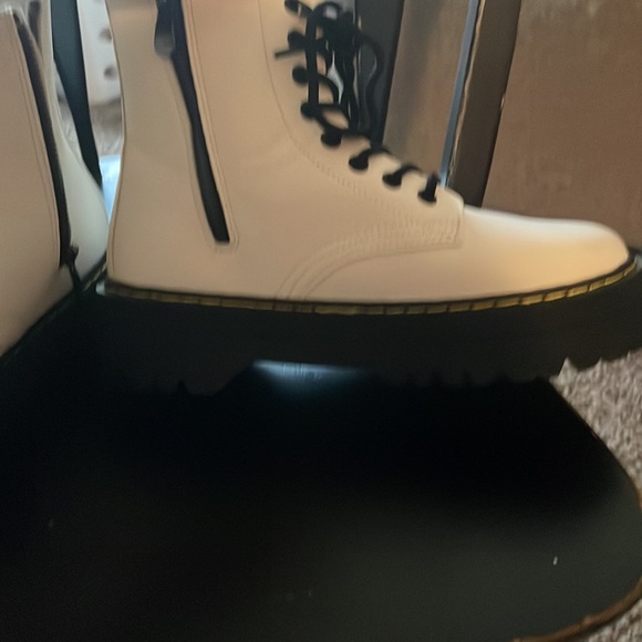 Combat Boots Matte White Tie Up Womens European Size 38. New w/out box - Picture 11 of 11